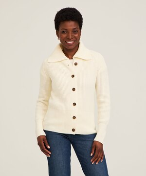 Cardigan boutonné en mélange de laine pour femmes, Denver Hayes