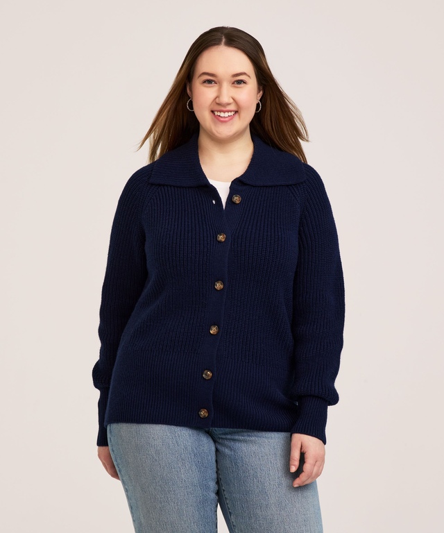 Cardigan boutonné en mélange de laine pour femmes, Denver Hayes