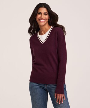 Denver Hayes Women''s Everyday Cotton V Neck Pullover Sweater