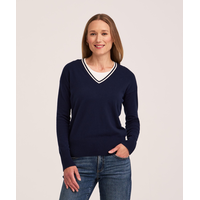 Chandail de tous les jours en coton et à encolure en V pour femmes, Denver Hayes
