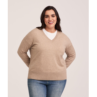 Denver Hayes Women's Everyday Cotton V Neck Pullover Sweater