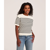 Denver Hayes Women's Everyday Cotton Short Sleeve Relax Cropped Pullover Sweater Front_Flat
