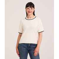 Chandail court décontracté en coton de tous les jours à manches courtes pour femmes, Denver Hayes