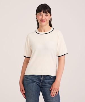 Chandail court décontracté en coton de tous les jours à manches courtes pour femmes, Denver Hayes