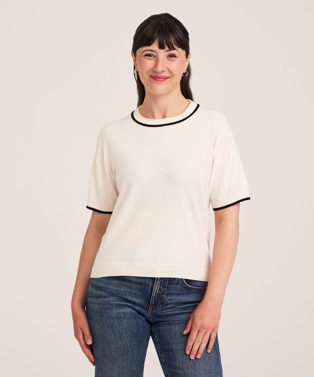 Chandail court décontracté en coton de tous les jours à manches courtes pour femmes, Denver Hayes