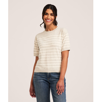 Denver Hayes Women's Everyday Cotton Short Sleeve Relax Cropped Pullover Sweater