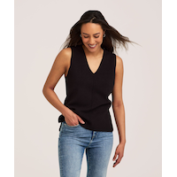 Denver Hayes Women's Double Knit V-Neck Sweater Vest Front_Flat