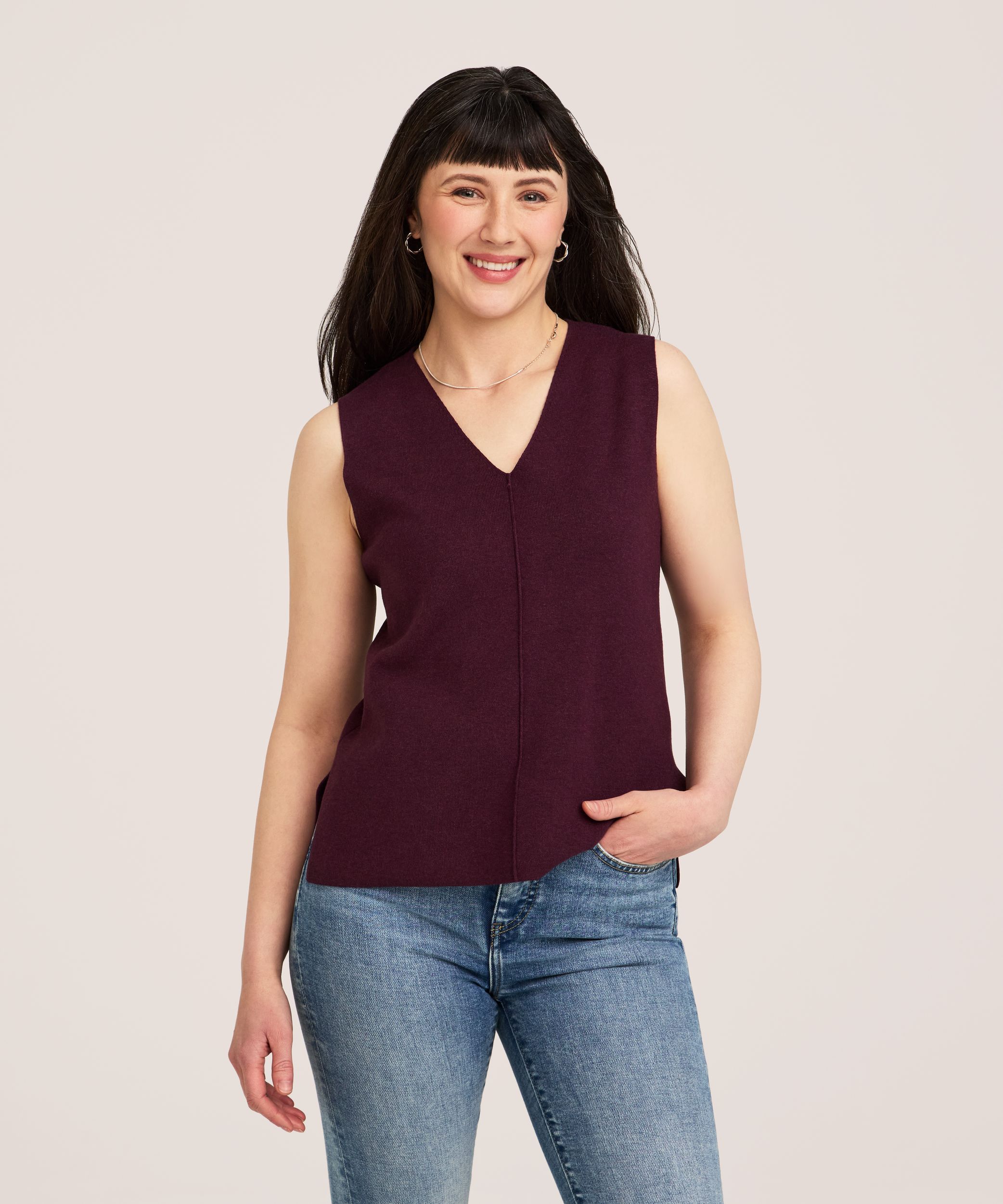 Denver Hayes Women's Double Knit V-Neck Sweater Vest