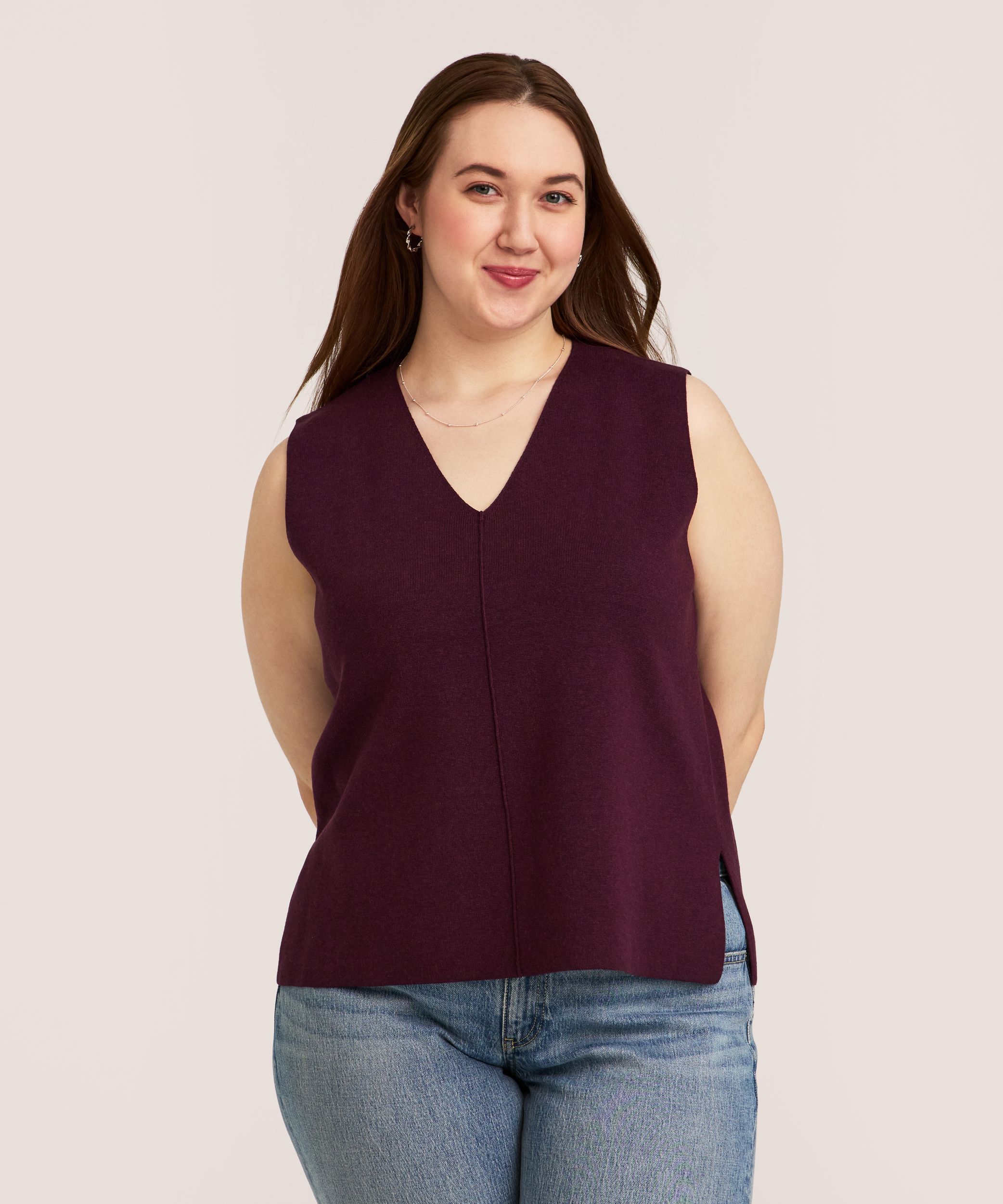 Denver Hayes Women's Double Knit V-Neck Sweater Vest