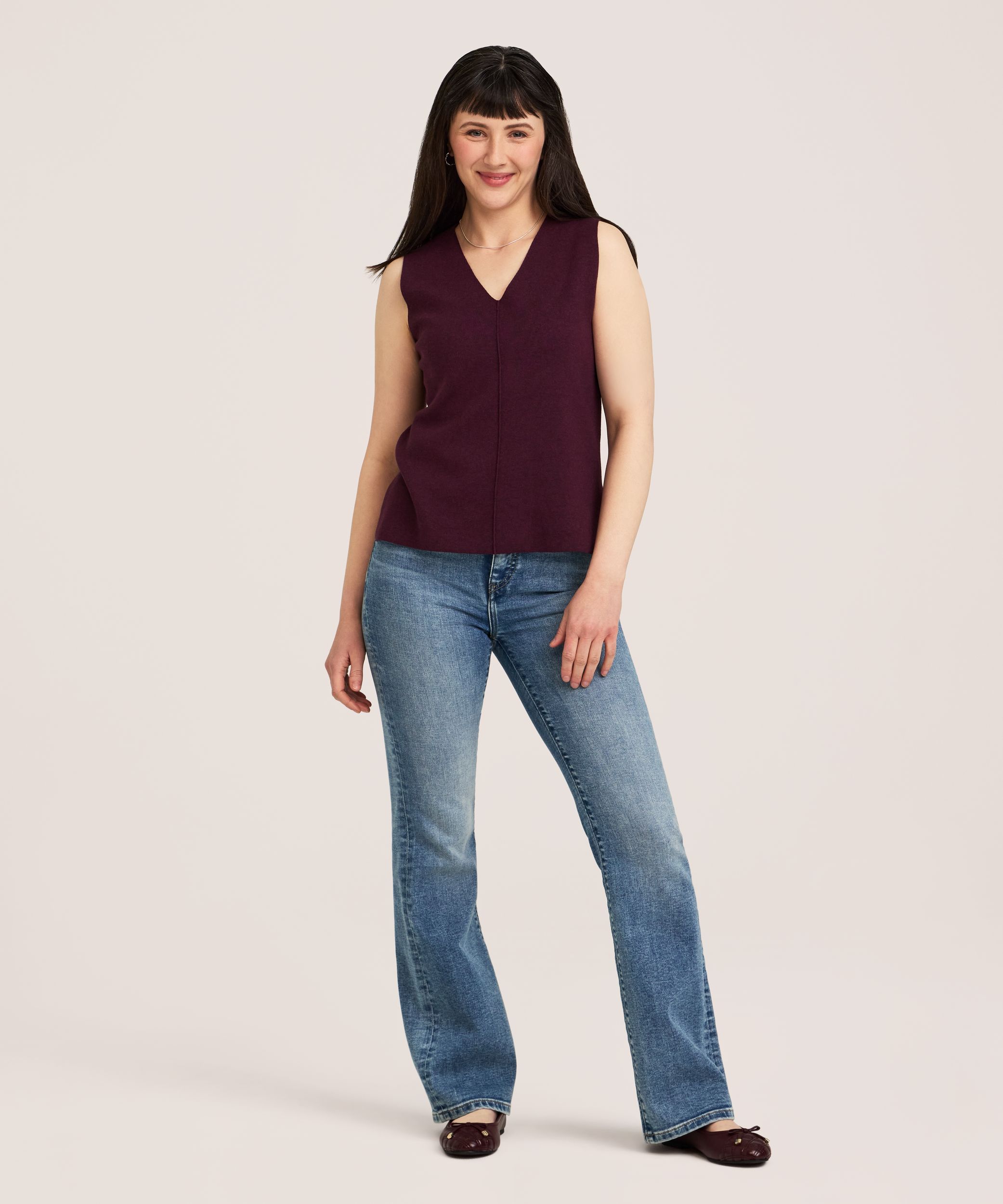 Denver Hayes Women's Double Knit V-Neck Sweater Vest