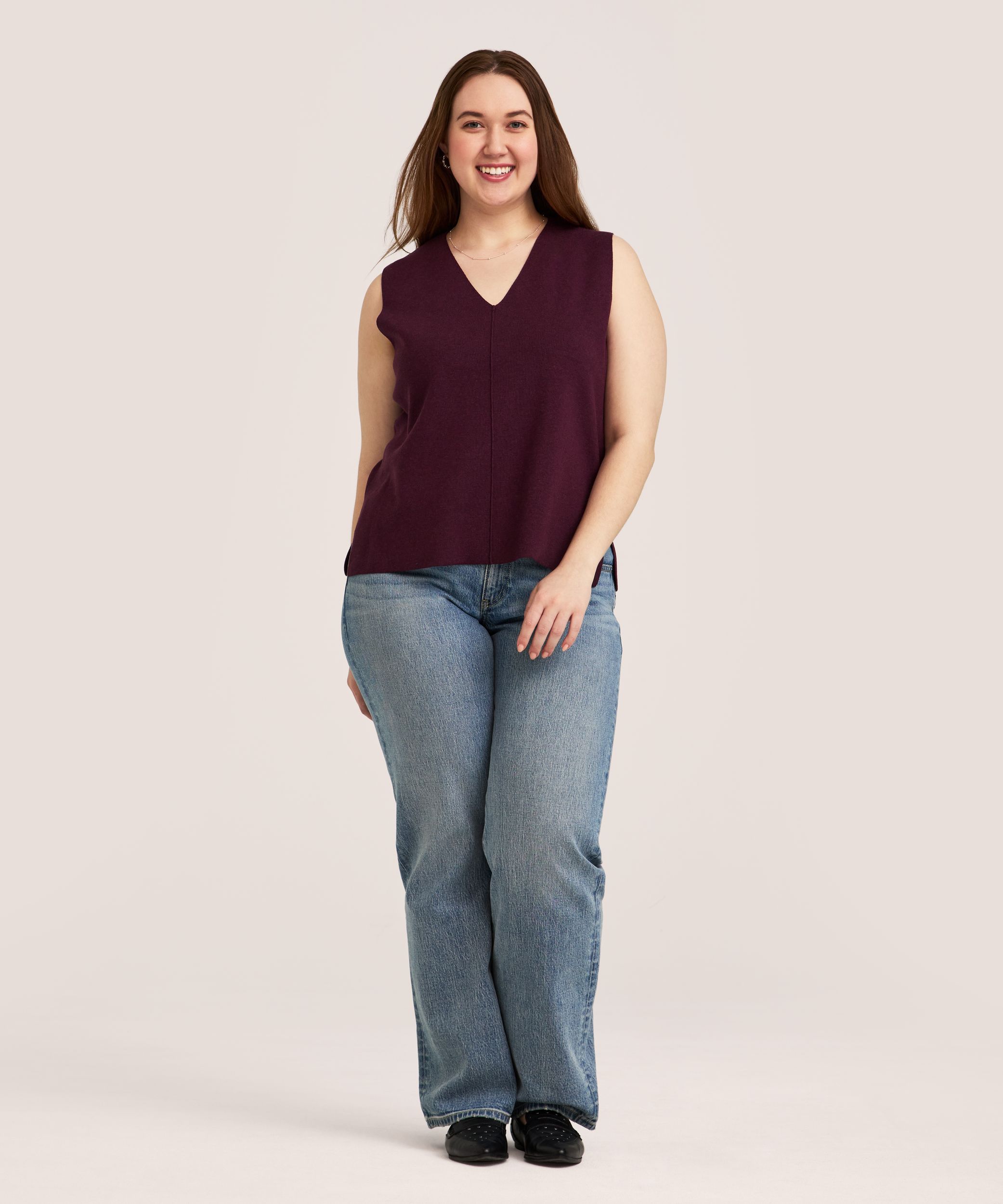 Denver Hayes Women's Double Knit V-Neck Sweater Vest