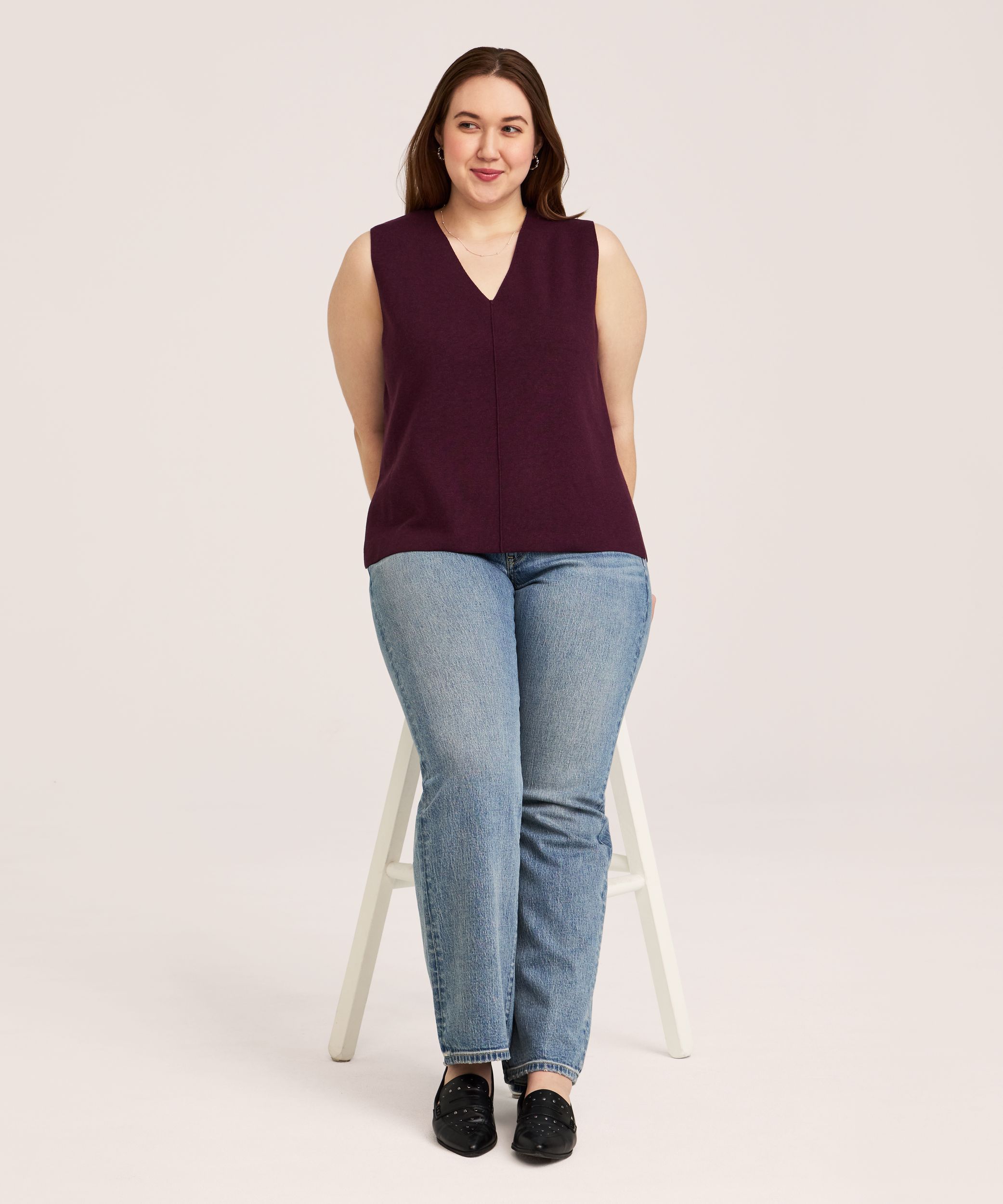 Denver Hayes Women's Double Knit V-Neck Sweater Vest