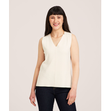 Gilet sans manches en tricot double à encolure en V pour femmes, Denver Hayes
