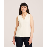 Gilet sans manches en tricot double à encolure en V pour femmes, Denver Hayes