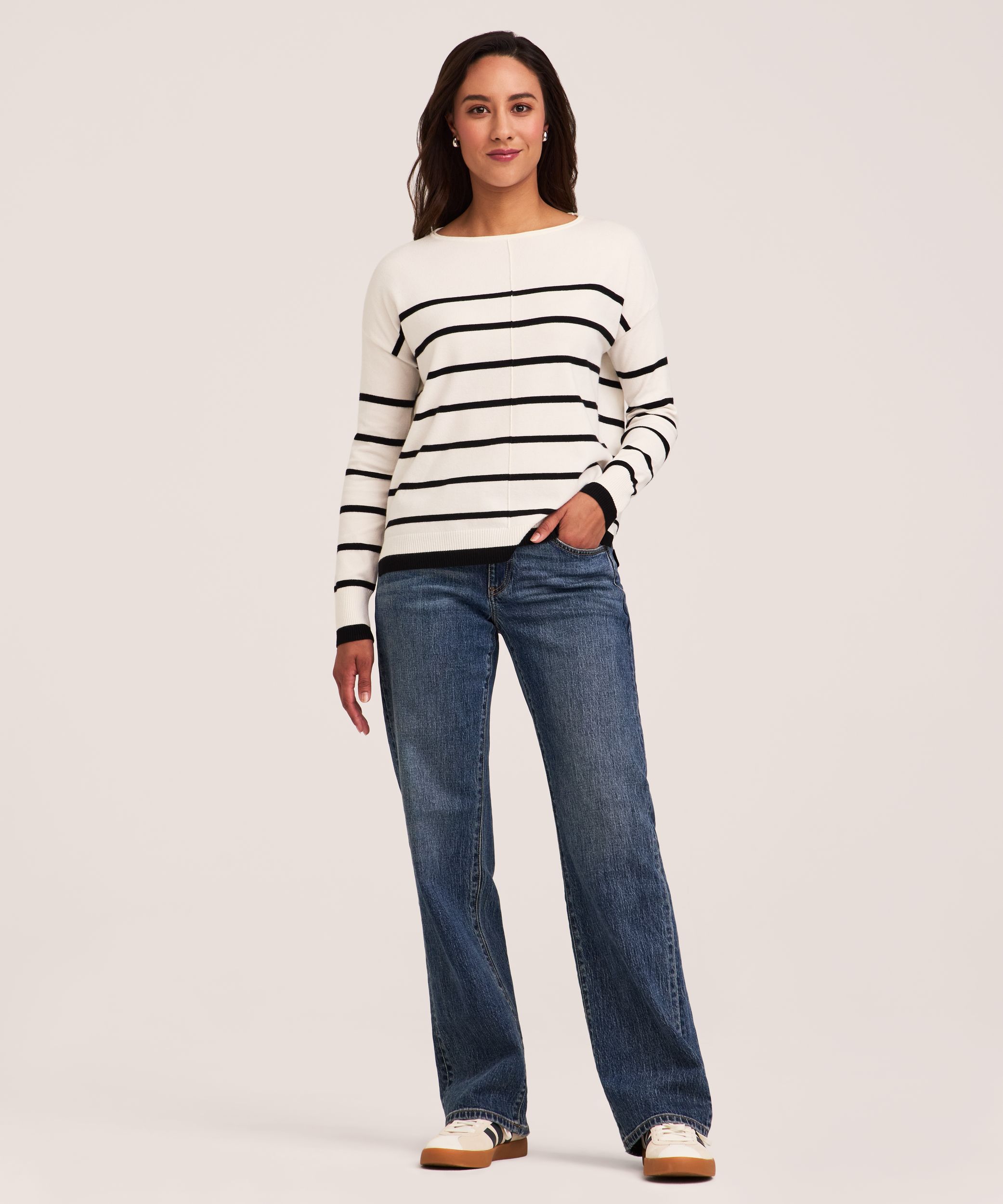 Chandail à encolure bateau et de coupe décontractée pour femmes, Denver Hayes