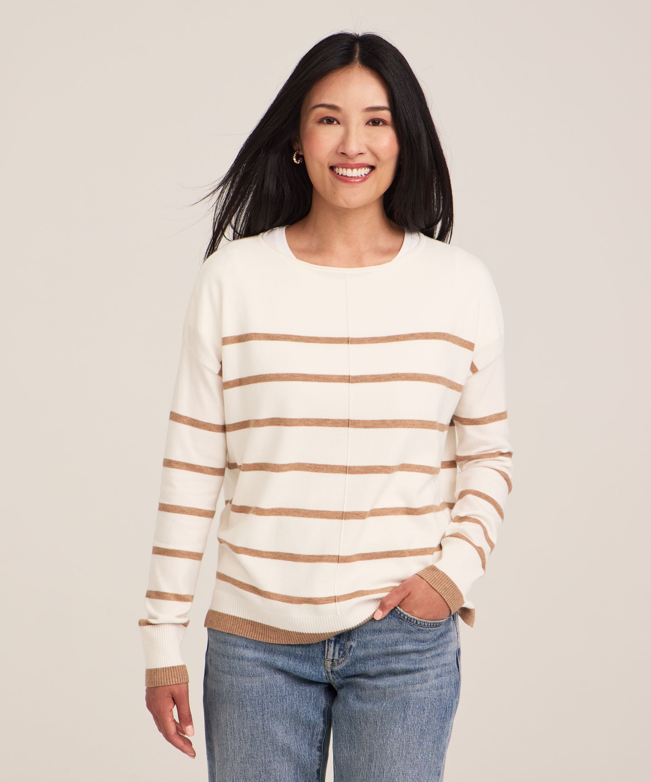 Denver Hayes Women's Relaxed Boatneck Pullover Sweater