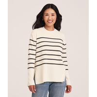 Denver Hayes Women's Double Knit Crewneck with Side Slits Pullover Sweater