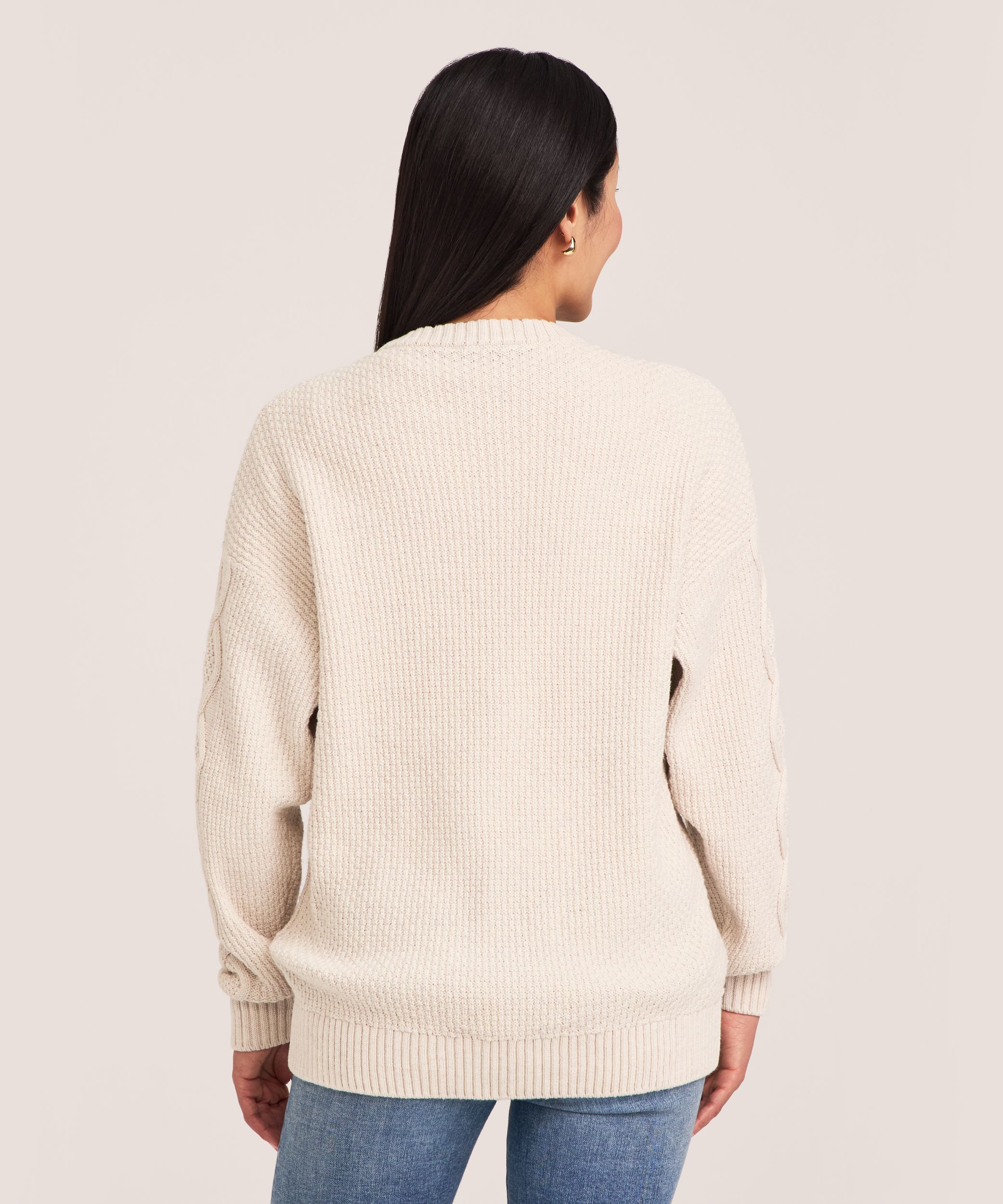 WindRiver Women's Cotton Blend Cable Crewneck Pullover Sweater