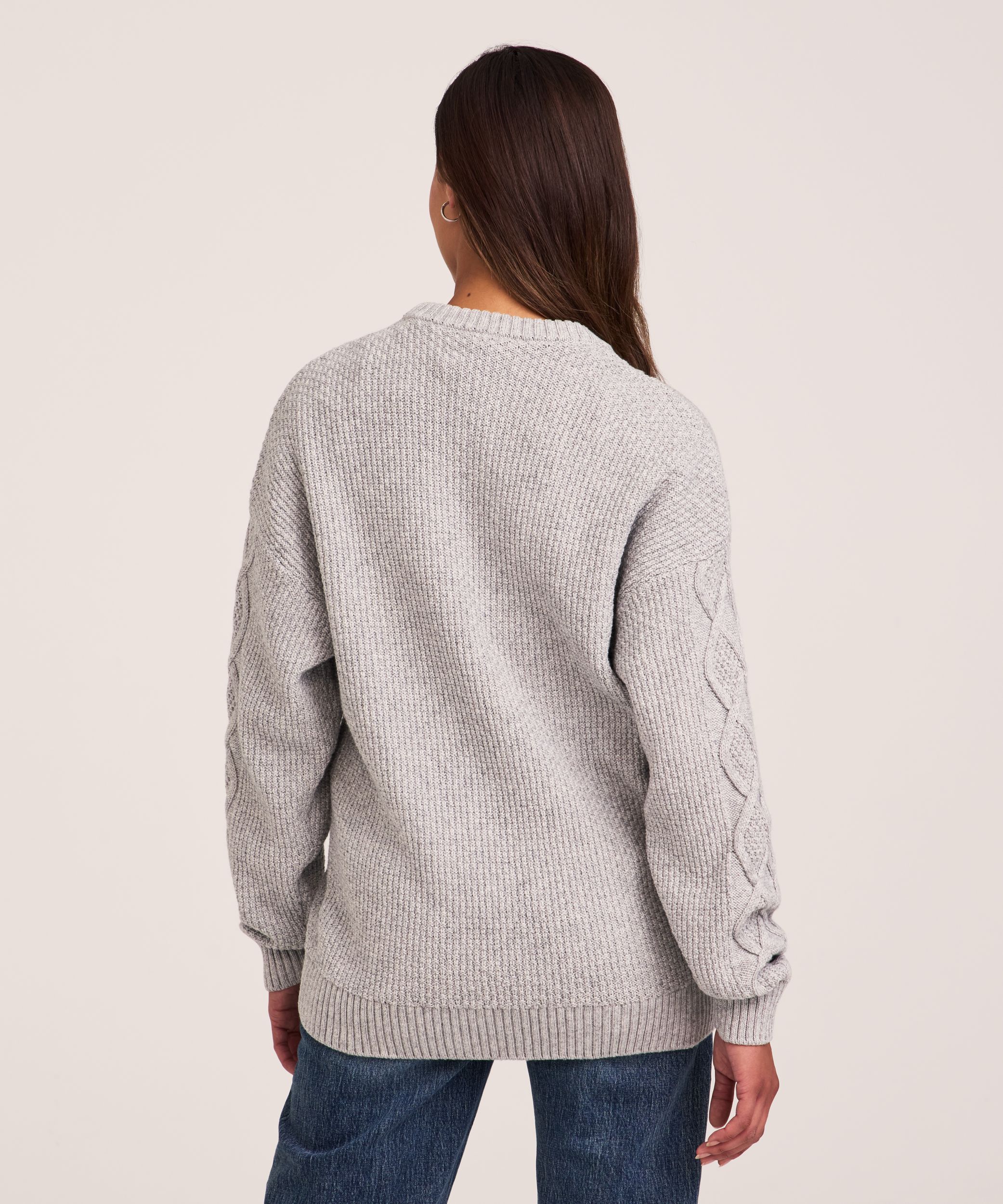 WindRiver Women's Cotton Blend Cable Crewneck Pullover Sweater