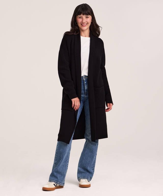 Cardigan-manteau en tricot double pour femmes, Denver Hayes