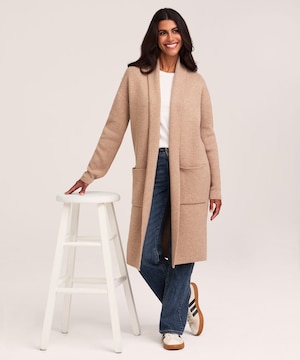 Cardigan-manteau en tricot double pour femmes, Denver Hayes