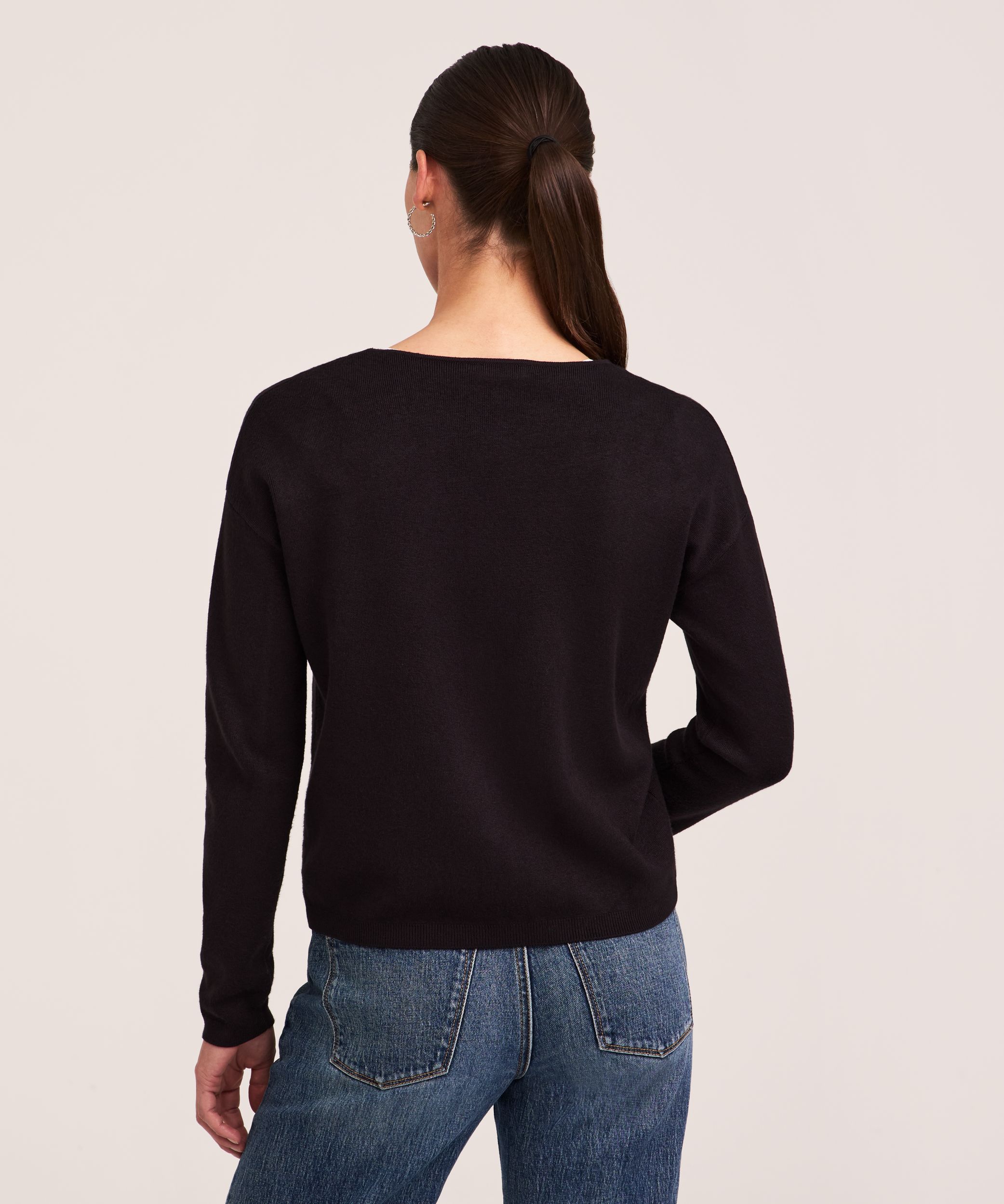 Denver Hayes Women's Double Knit Cropped Button-Up Cardigan