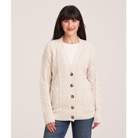 Cardigan à maille torsadée en mélange de coton pour femmes, WindRiver