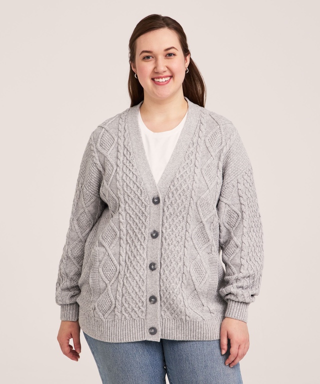 WindRiver Women's Cotton Blend Cable Cardigan