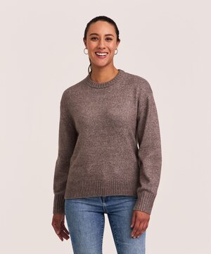 Denver Hayes Women's Soft Cozy Crewneck Jersey Stitch Pullover Sweater