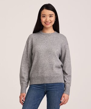 Chandail doux et douillet à point jersey et à col ras du cou pour femmes, Denver Hayes