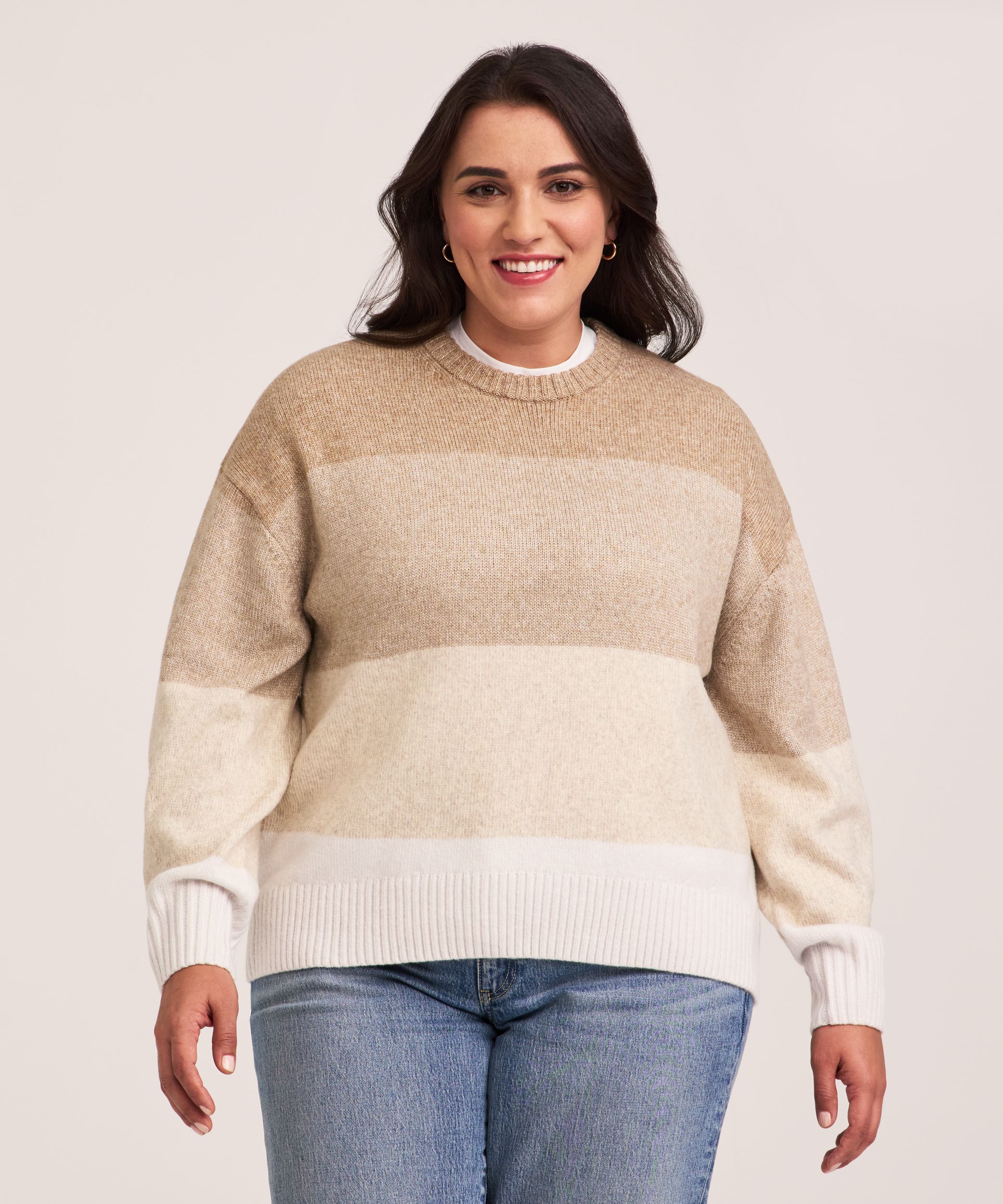 Chandail doux et douillet à point jersey et à col ras du cou pour femmes, Denver Hayes