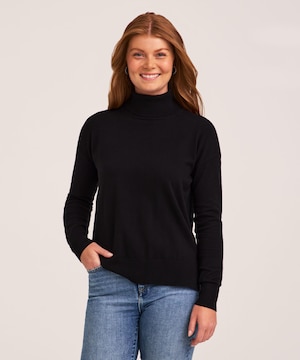Denver Hayes Women's Everyday Cotton Relax Turtleneck Pullover Sweater