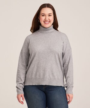 Denver Hayes Women's Everyday Cotton Relax Turtleneck Pullover Sweater