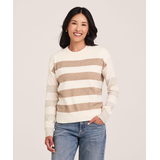 Denver Hayes Women's Everyday Cotton Relaxed Crewneck with Slits Pullover Sweater Front_Flat