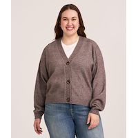Denver Hayes Soft Cozy Button-Up Cardigan Front_Flat