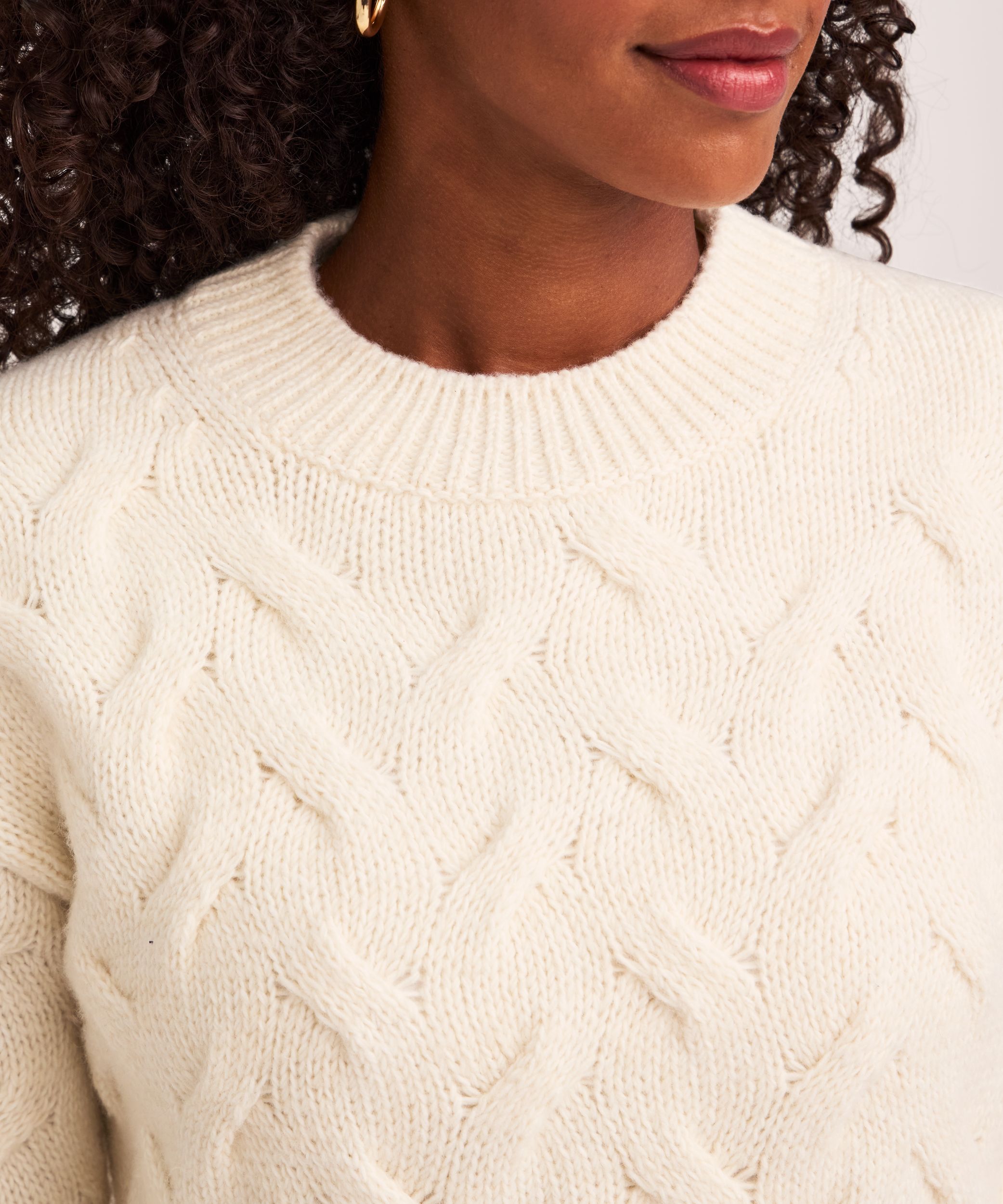 Chandail en tricot torsadé et côtelé à col cheminée pour femmes, Denver Hayes