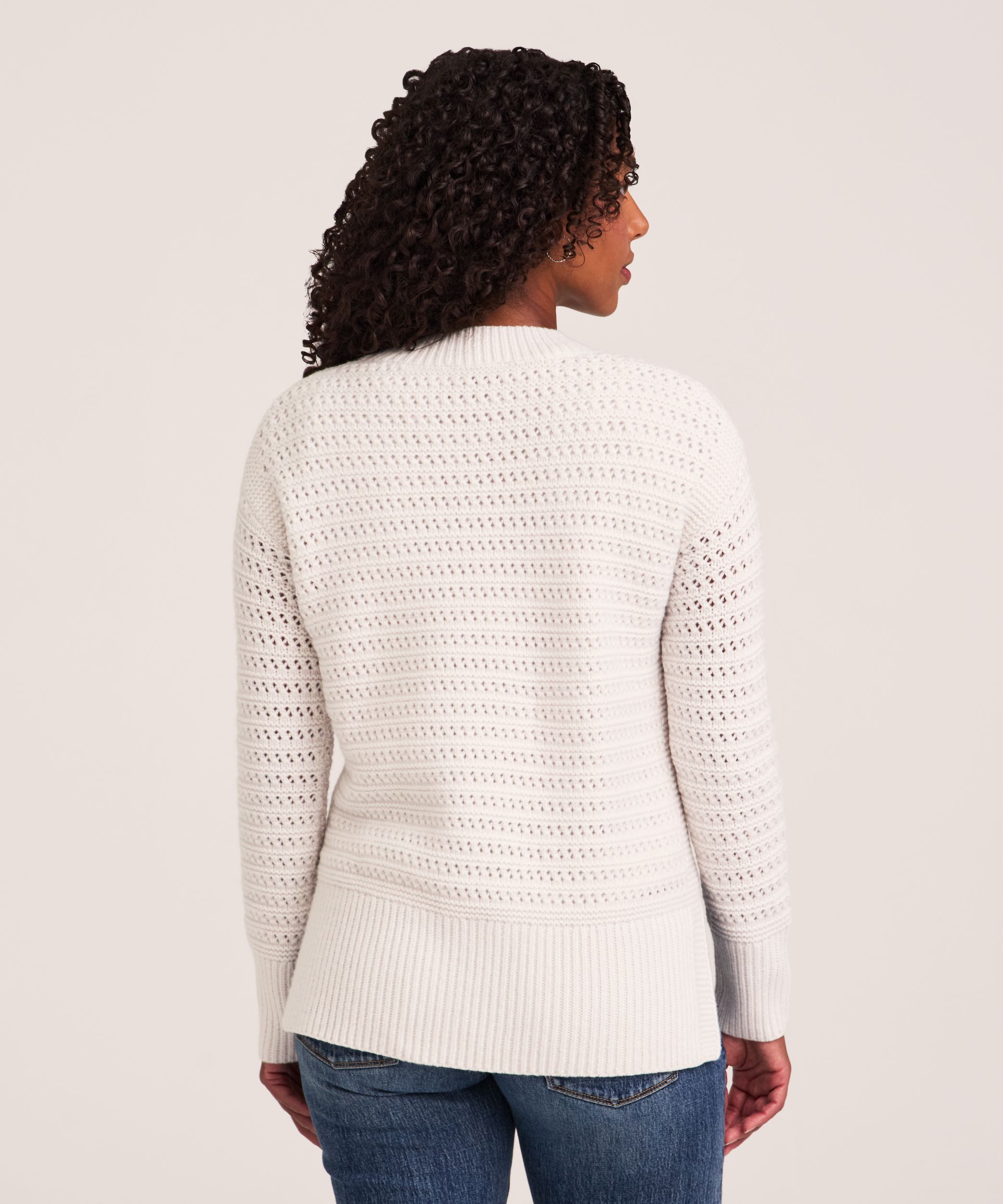 Chandail doux et douillet à points mixtes et à col ras du cou pour femmes, Denver Hayes