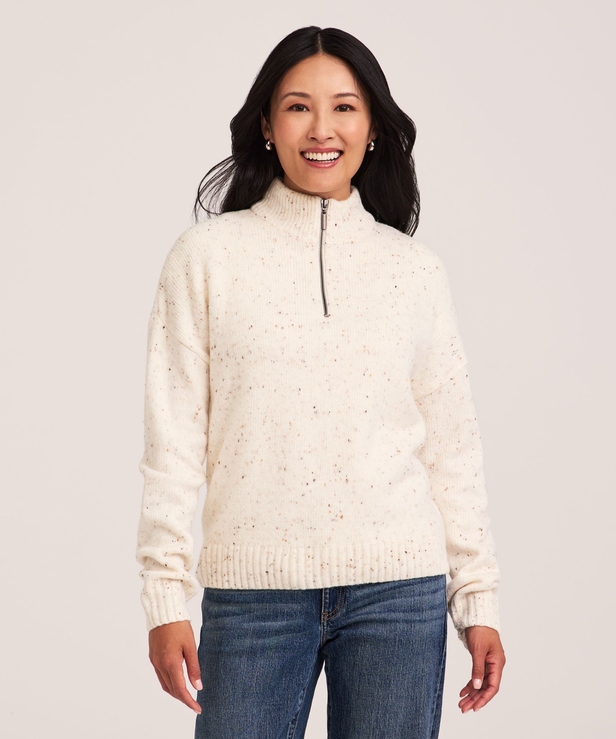 WindRiver Women's Heritage Mock Neck 1/4 Zip Pullover Sweater