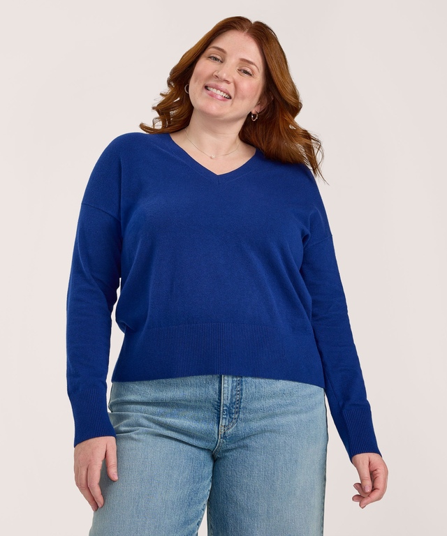 Chandail en coton de tous les jours à encolure en V pour femmes, Denver Hayes