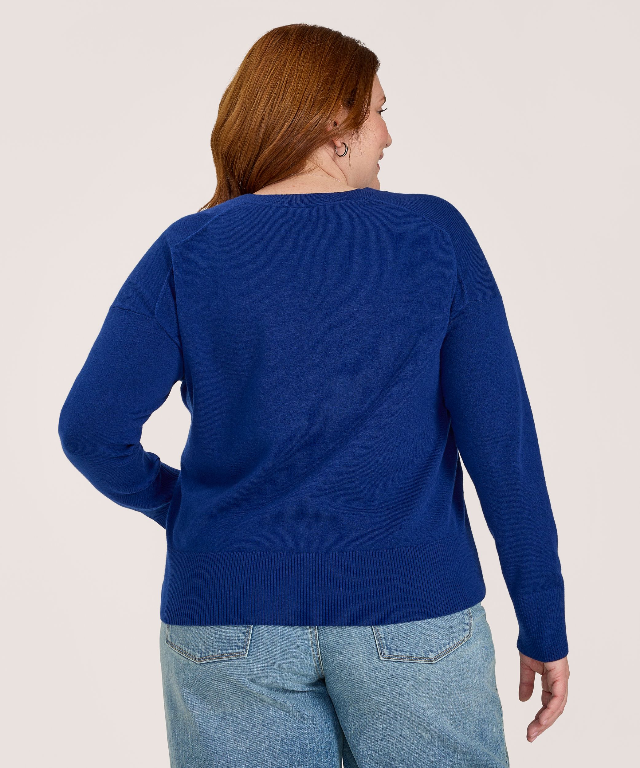 Chandail en coton de tous les jours à encolure en V pour femmes, Denver Hayes