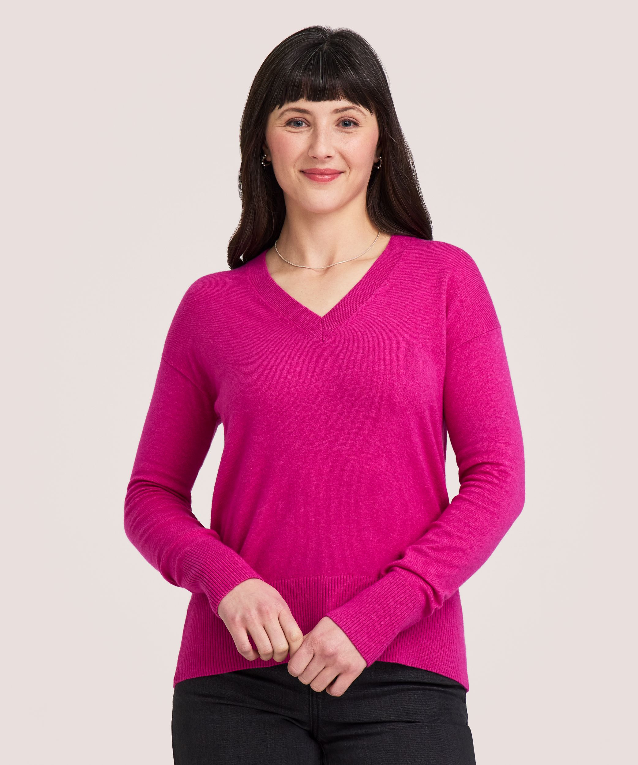 Denver Hayes Women's Everyday Cotton V-Neck Sweater