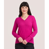 Chandail en coton de tous les jours à encolure en V pour femmes, Denver Hayes Front_Flat