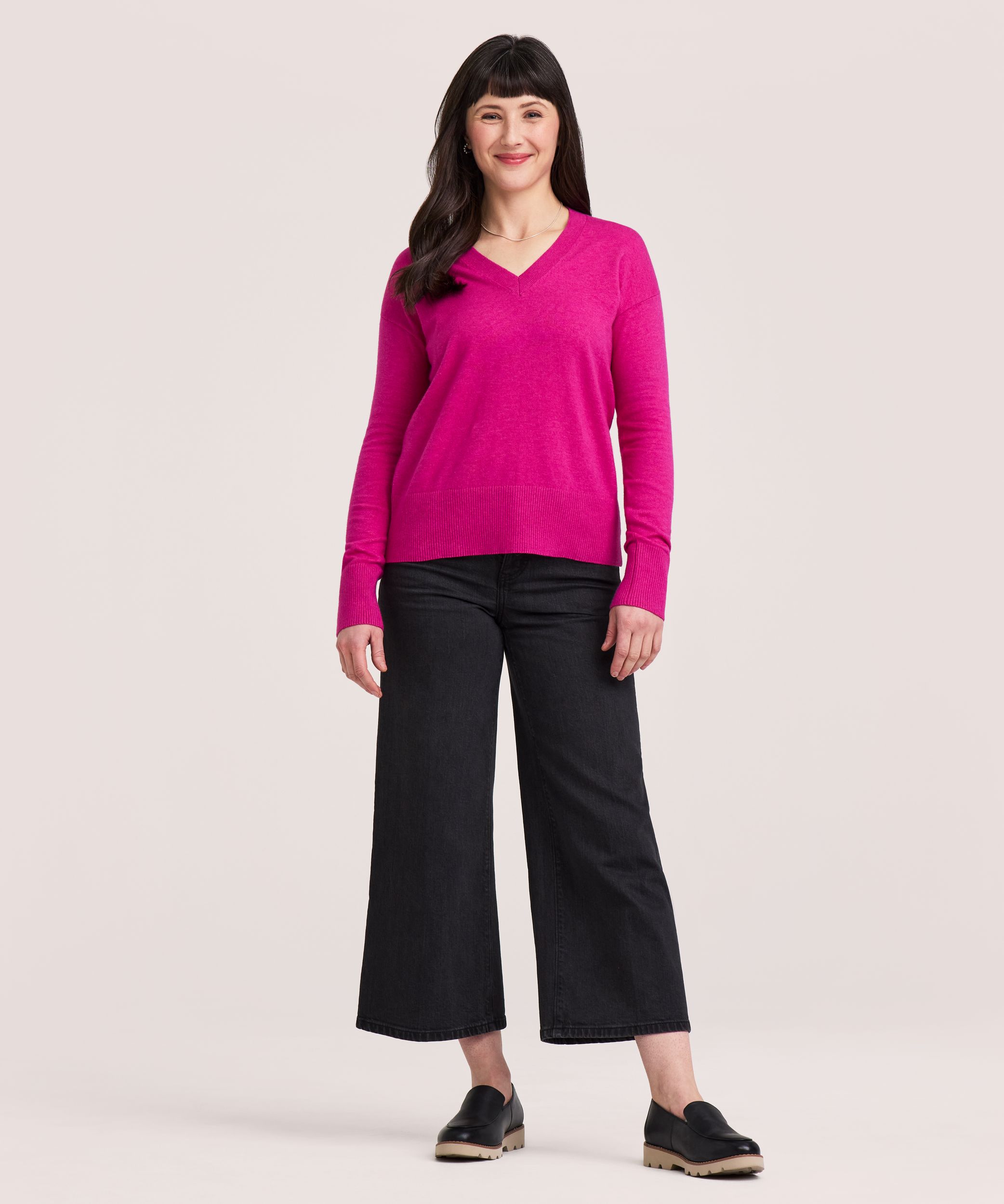 Denver Hayes Women's Everyday Cotton V-Neck Sweater