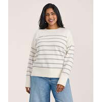 Denver Hayes Women's Everyday Cotton Crewneck Sweater Front_Flat