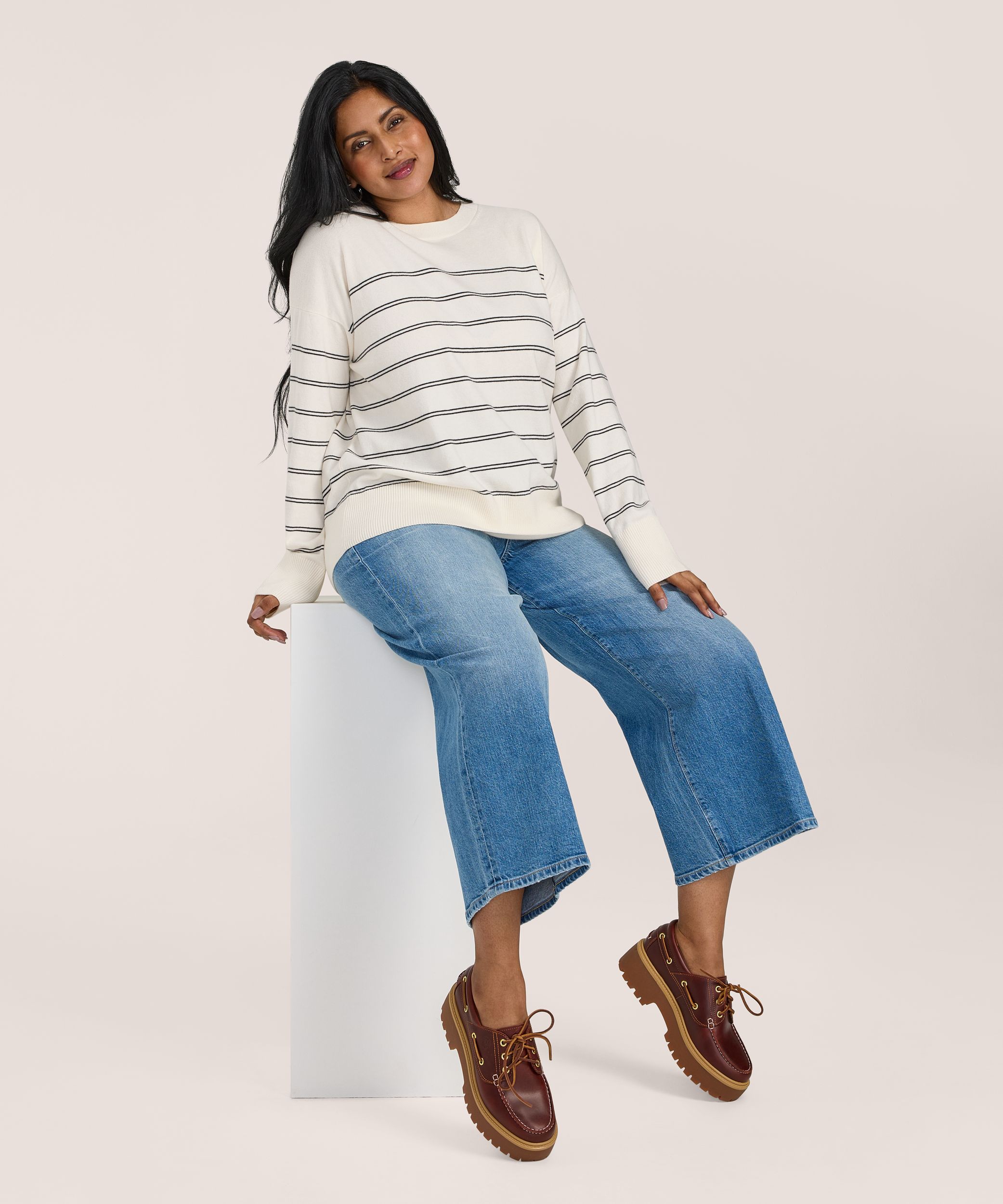 Denver Hayes Women's Everyday Cotton Crewneck Sweater