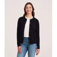 Denver Hayes Women's Everyday Cotton Short Button-Up Cardigan Front_Flat