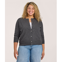 Cardigan à boutons court en coton de tous les jours pour femmes, Denver Hayes
