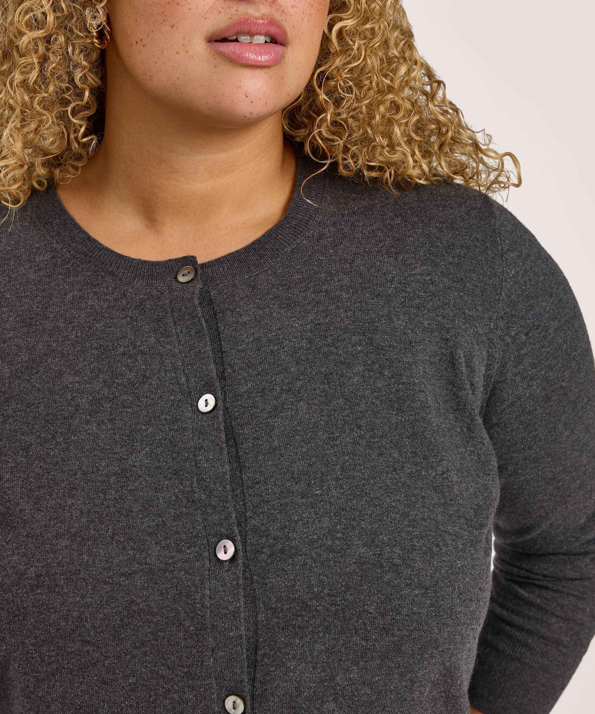 Cardigan à boutons court en coton de tous les jours pour femmes, Denver Hayes