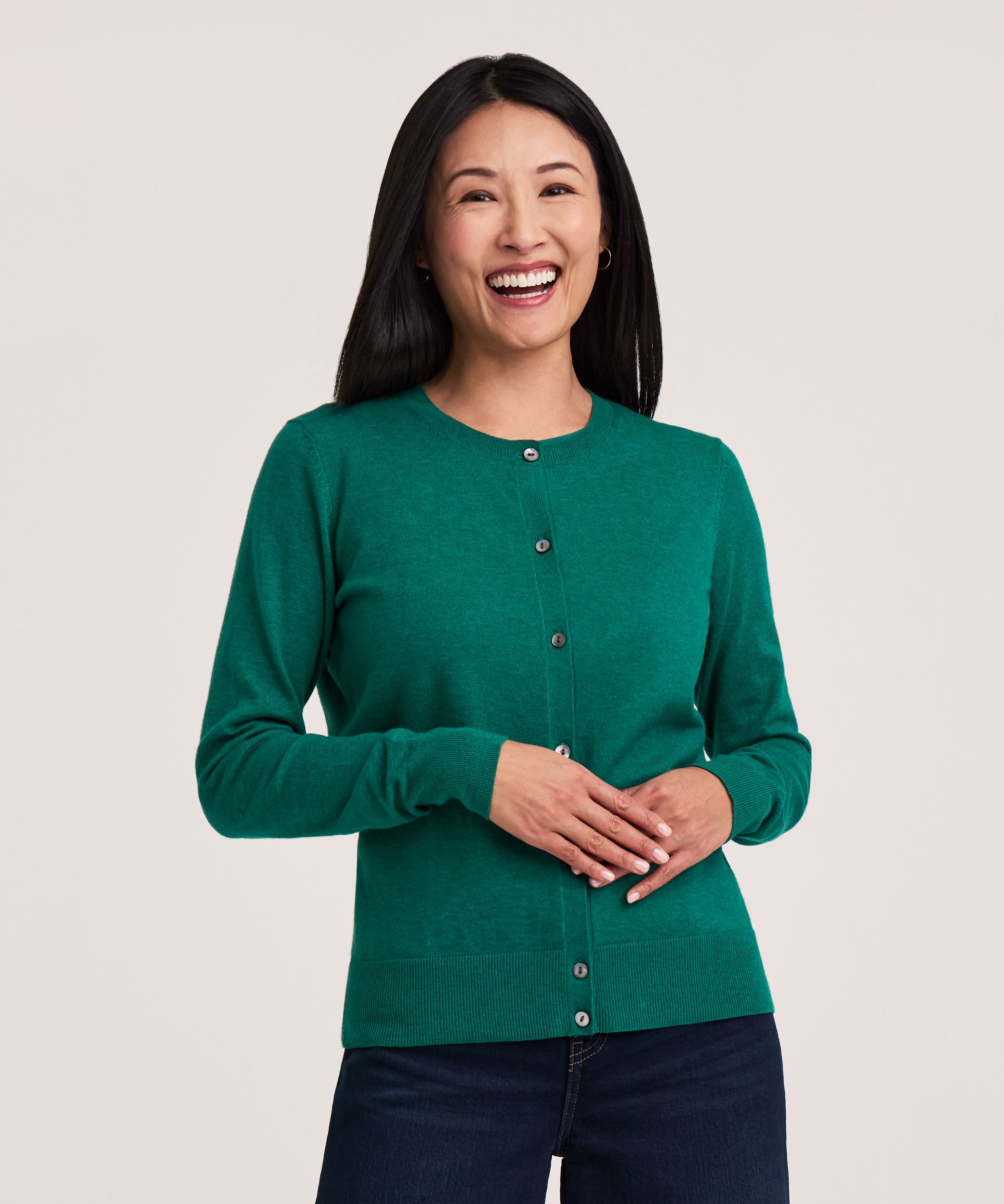 Cardigan à boutons court en coton de tous les jours pour femmes, Denver Hayes