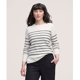 Denver Hayes Women's Everyday V-Neck Cotton Drop-Stitch Sweater Front_Flat